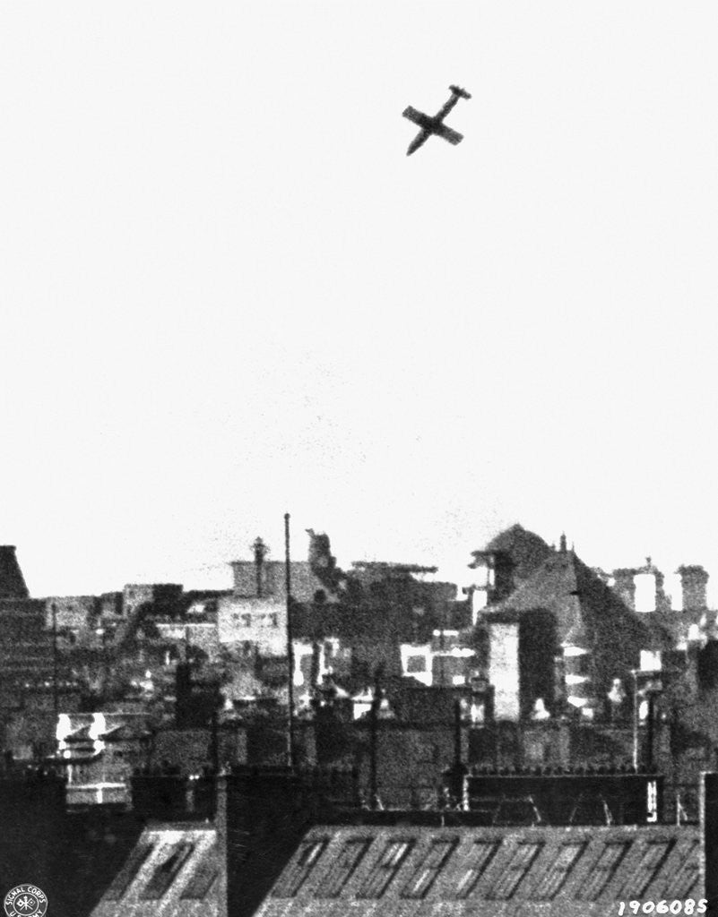 Detail of V-1 Flying Bomb over England by Corbis