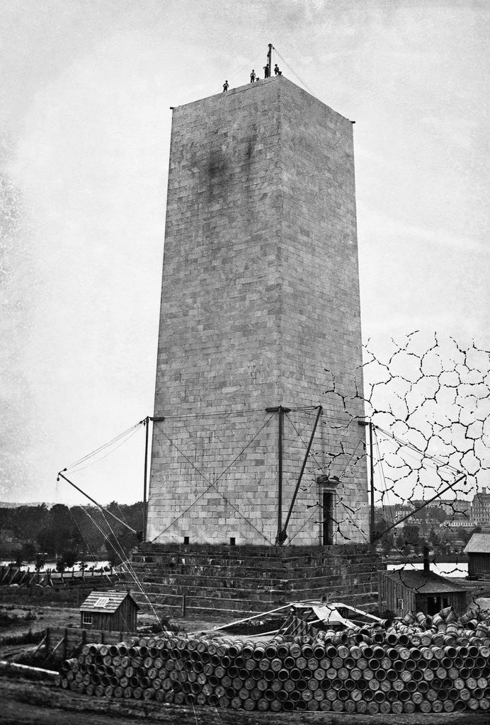 Detail of The Washington Monument Under Construction by Anonymous