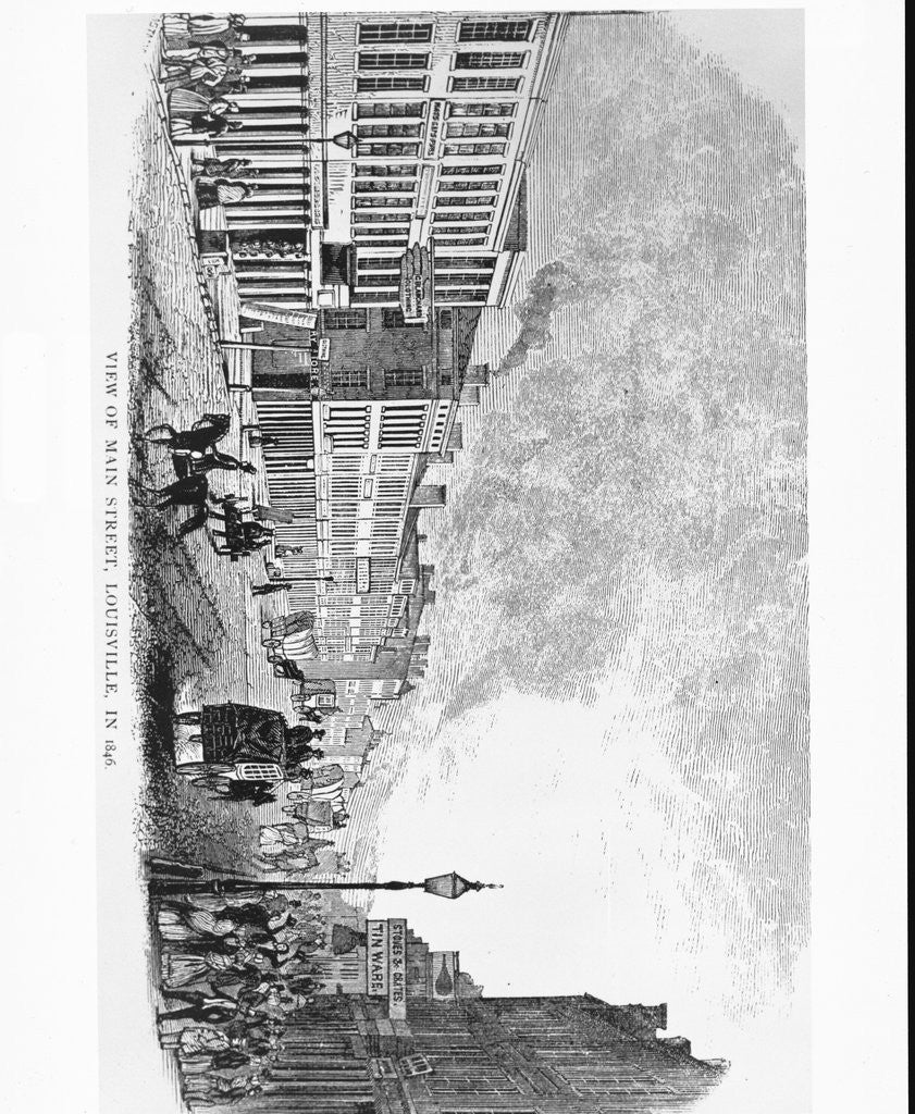 Detail of Engraving of Main Street by Anonymous