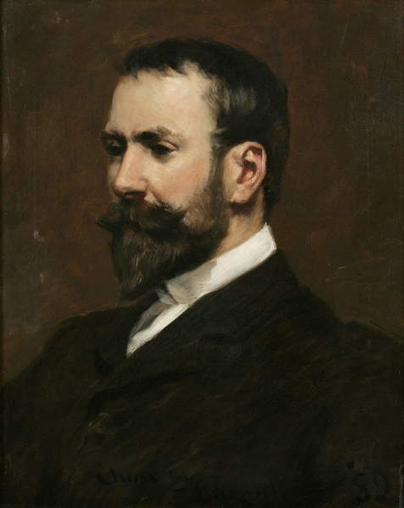 Detail of William Merritt Chase, 1889 by James Carroll Beckwith