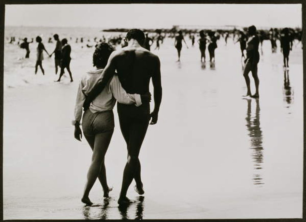 Detail of Couple Walking in the Water at Coney Island, New York City, Untitled 46, c.1953-64 by Anonymous