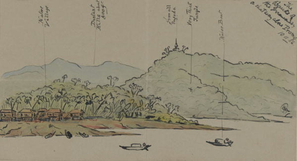 Detail of The Banks of the Irrawaddy, Burma, 1886 by English School
