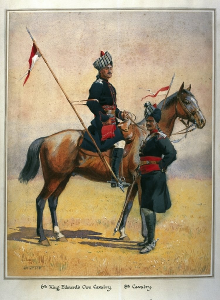 Detail of Soldiers of the 6th Edward's Own Cavalry and the 8th Cavalry by Alfred Crowdy Lovett