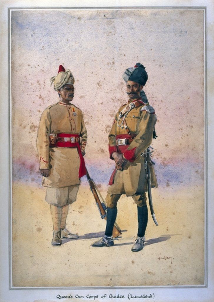 Detail of Soldiers of the Queen's Own Corps of Guides Infantry, Tanaoli by Alfred Crowdy Lovett