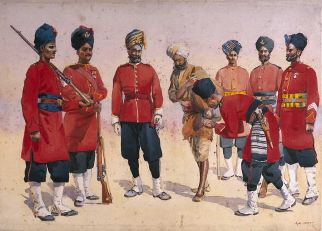 Detail of Soldiers of the Rajput Regiment by Alfred Crowdy Lovett