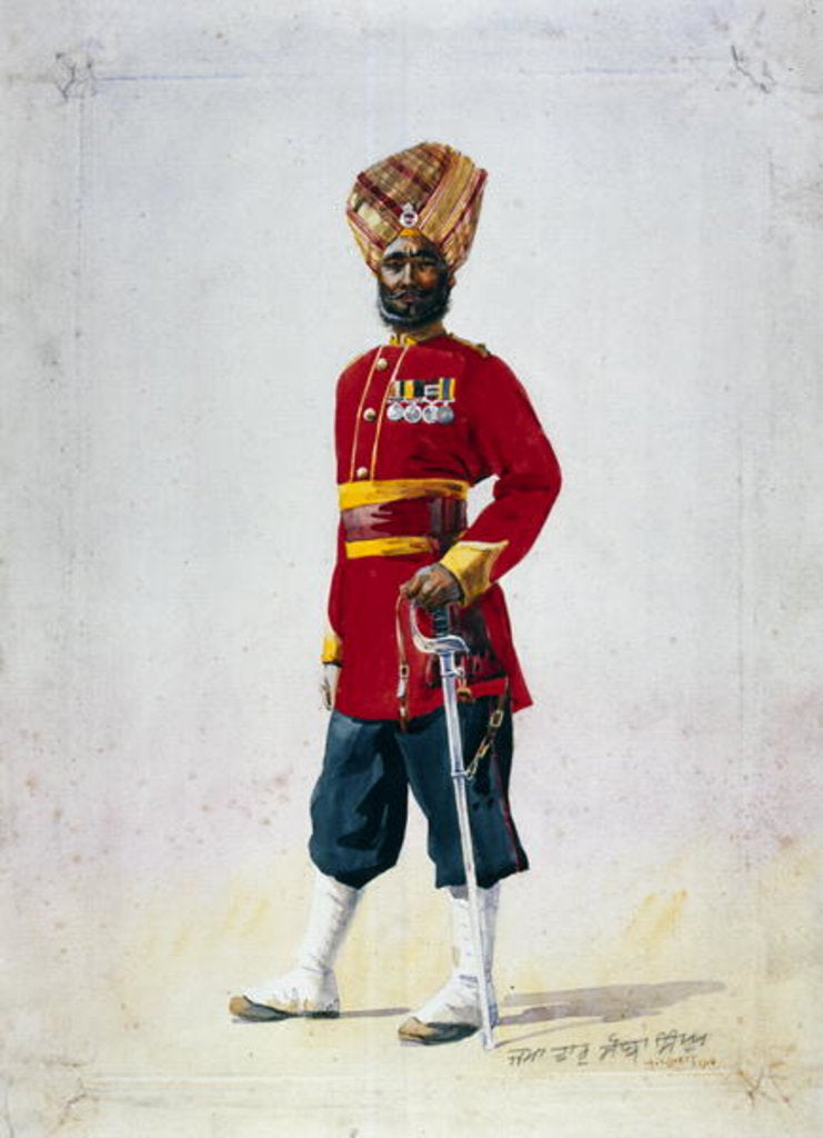 Detail of Soldier of the 35th Sikhs, Subadar by Alfred Crowdy Lovett