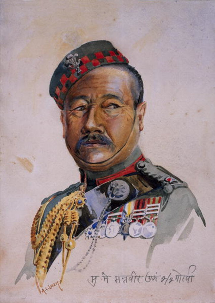 Detail of Subadar-Major Gurung Gurkha by Alfred Crowdy Lovett