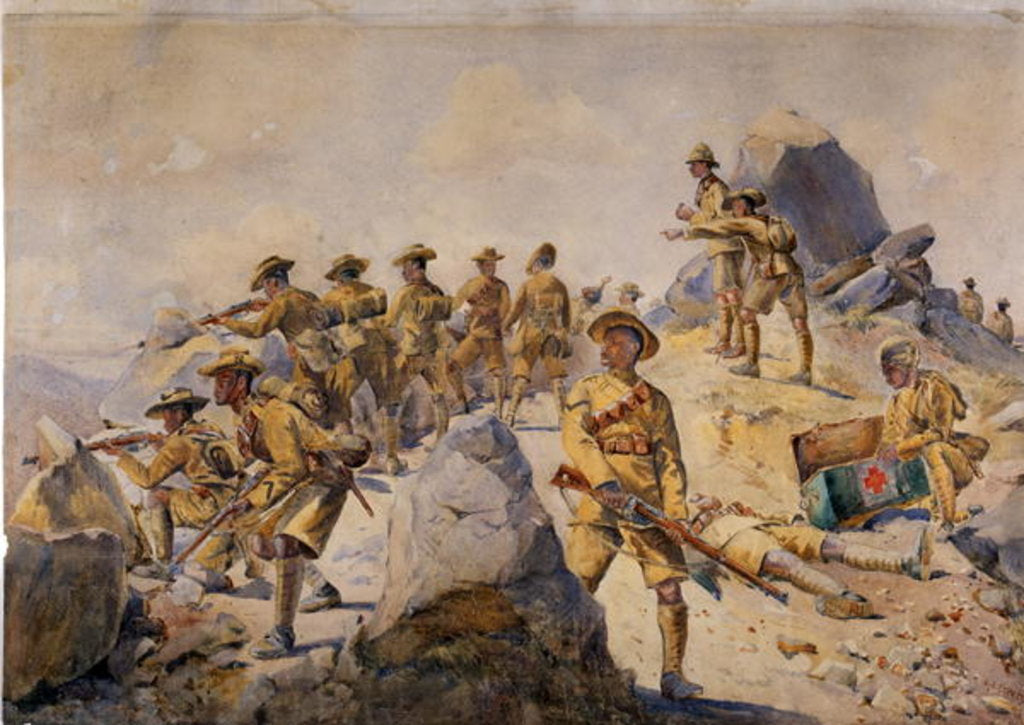 Detail of Soldiers of the 4th Gurkha Rifles by Alfred Crowdy Lovett