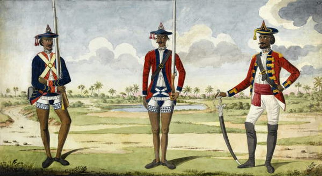 Detail of Bengal Army Troops, c.1785 by English School