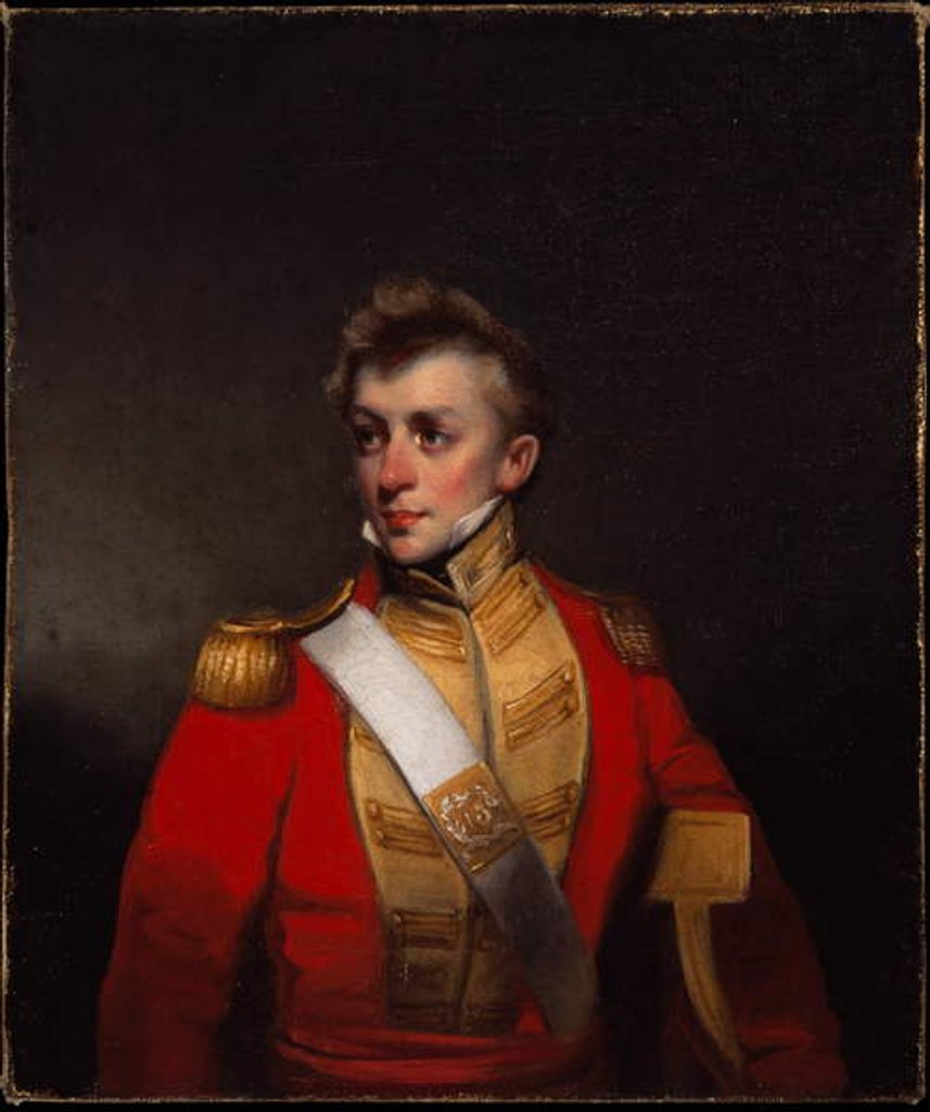Detail of An unidentified officer of the 13th Bombay Native Infantry, 1824 circa by George Chinnery