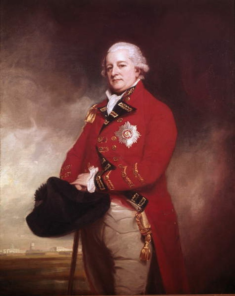 Detail of Major-General Sir Archibald Campbell of Inverneil and Ross KB, Governor and Commander-in-Chief, Madras, 1790 by George Romney