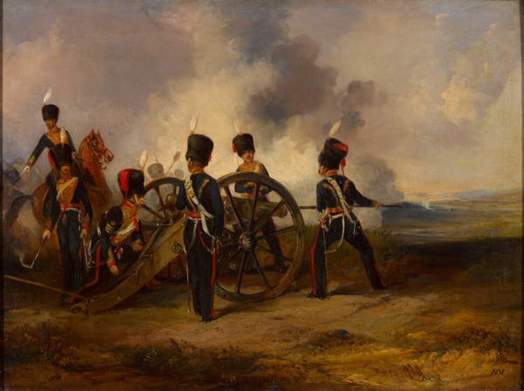 Detail of A Royal Horse Artillery gun crew loading, 1844 circa by Henry Martens