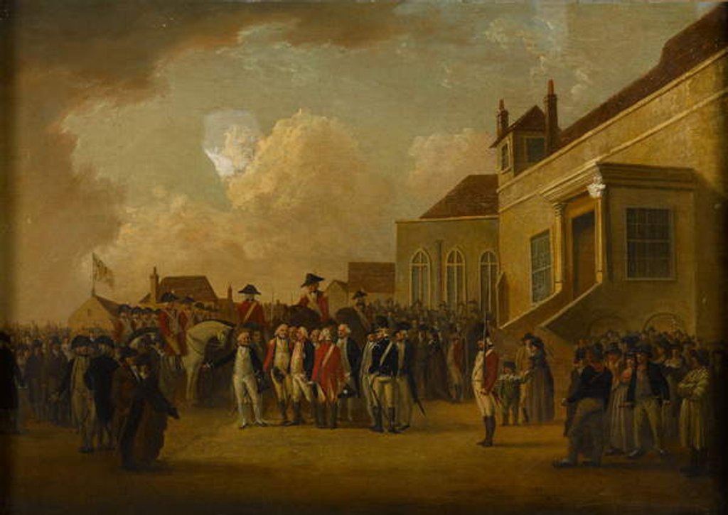 Detail of Frederick Augustus, Duke of York, reviewing troops in Flanders, 1794 circa by William Anderson