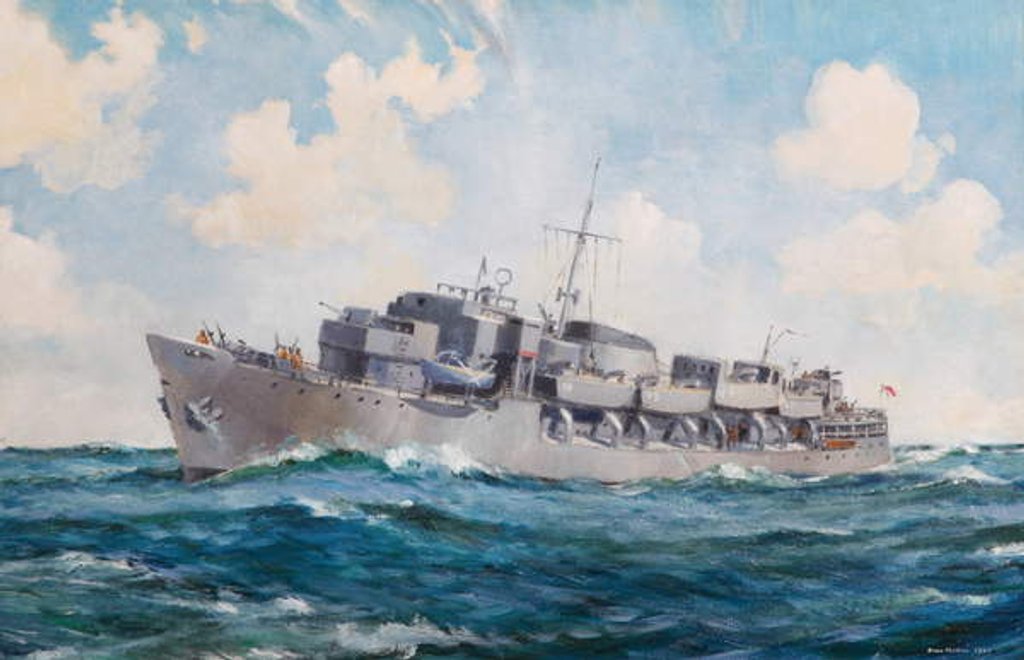 Detail of HMS Queen Emma, Commando assault ship, 1941 by Brian Joseph Mullen