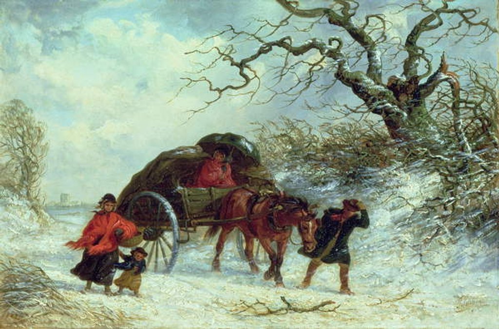 Detail of The Carriers Cart - Winter by Thomas Smythe