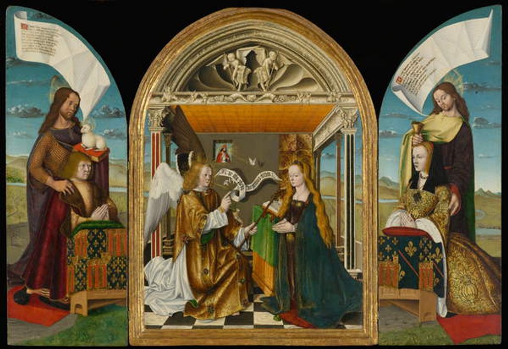 Detail of The Annunciation with Saints and Donors, called The Latour d'Auvergne Triptych, c.1497 by Master of the Latour d'Auvergne Triptych