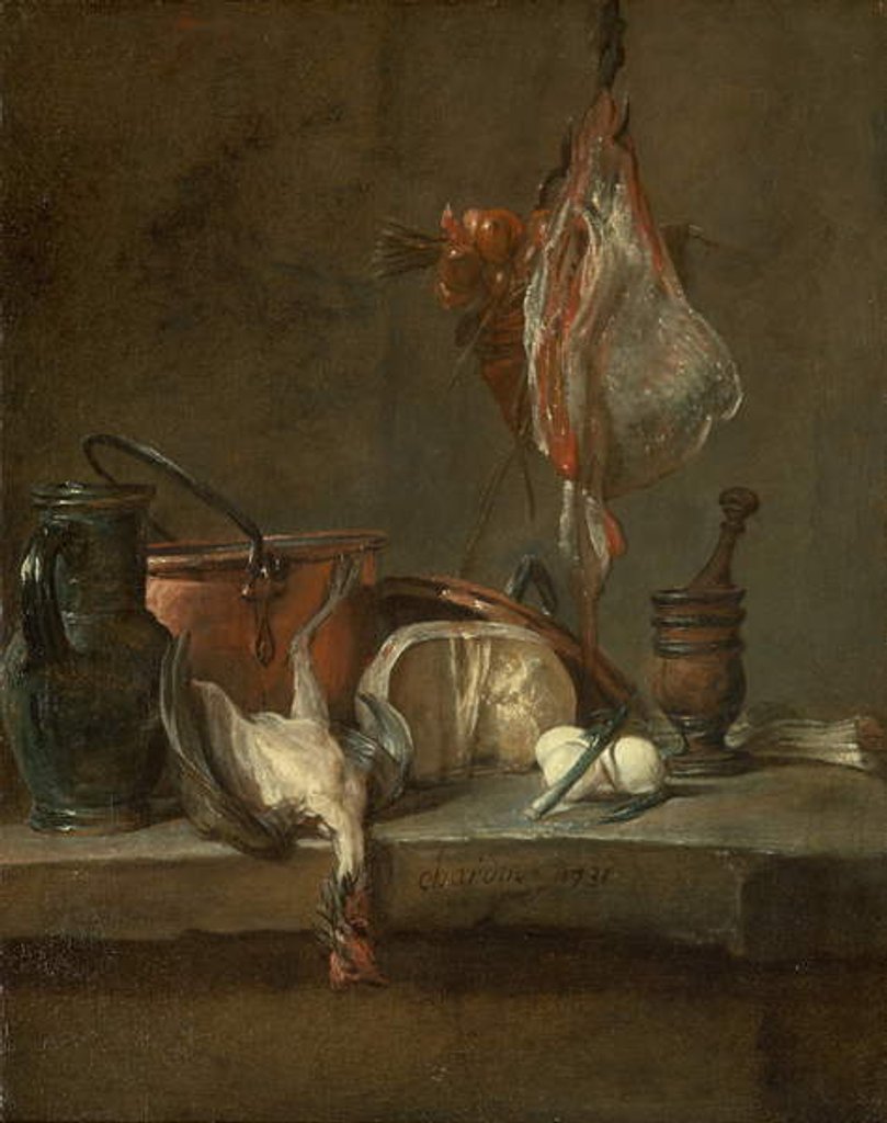 Detail of Still Life with Ray and Basket of Onions, 1731 by Jean-Baptiste Simeon Chardin
