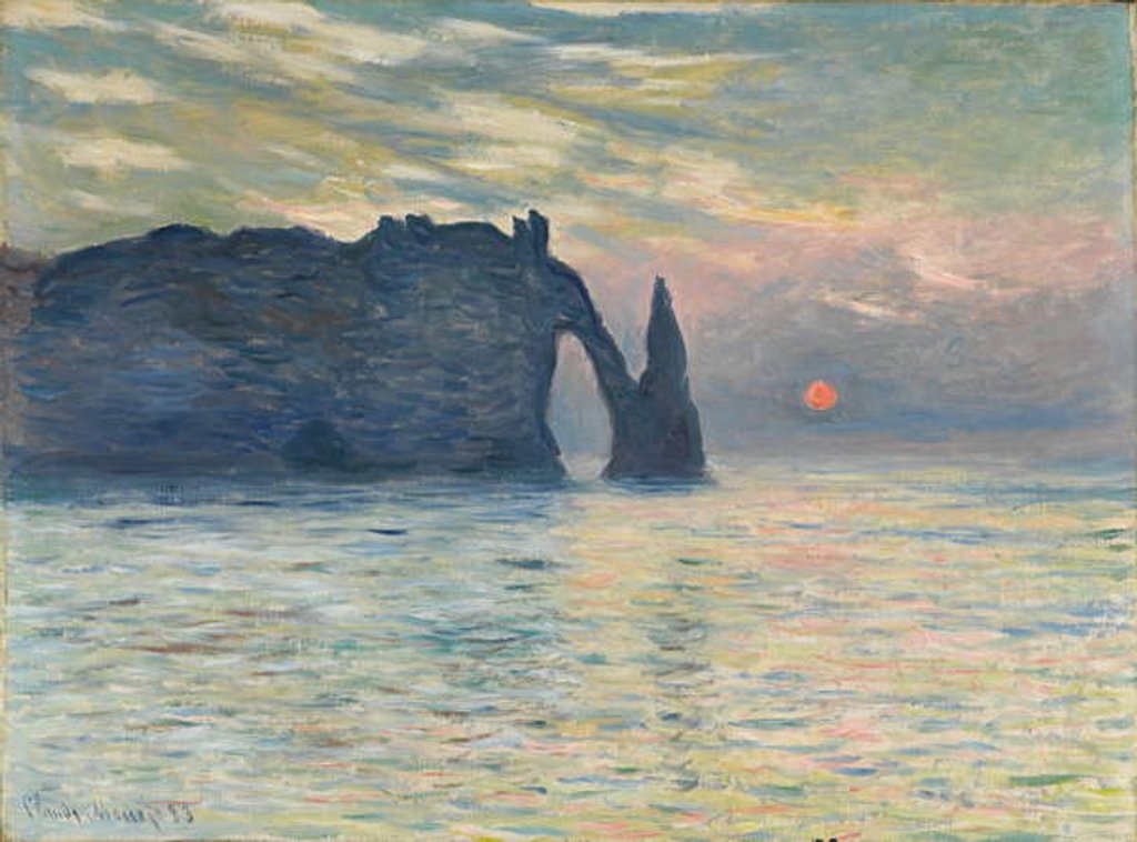 Detail of The Cliff, Étretat, Sunset, 1882-1883 by Claude Monet