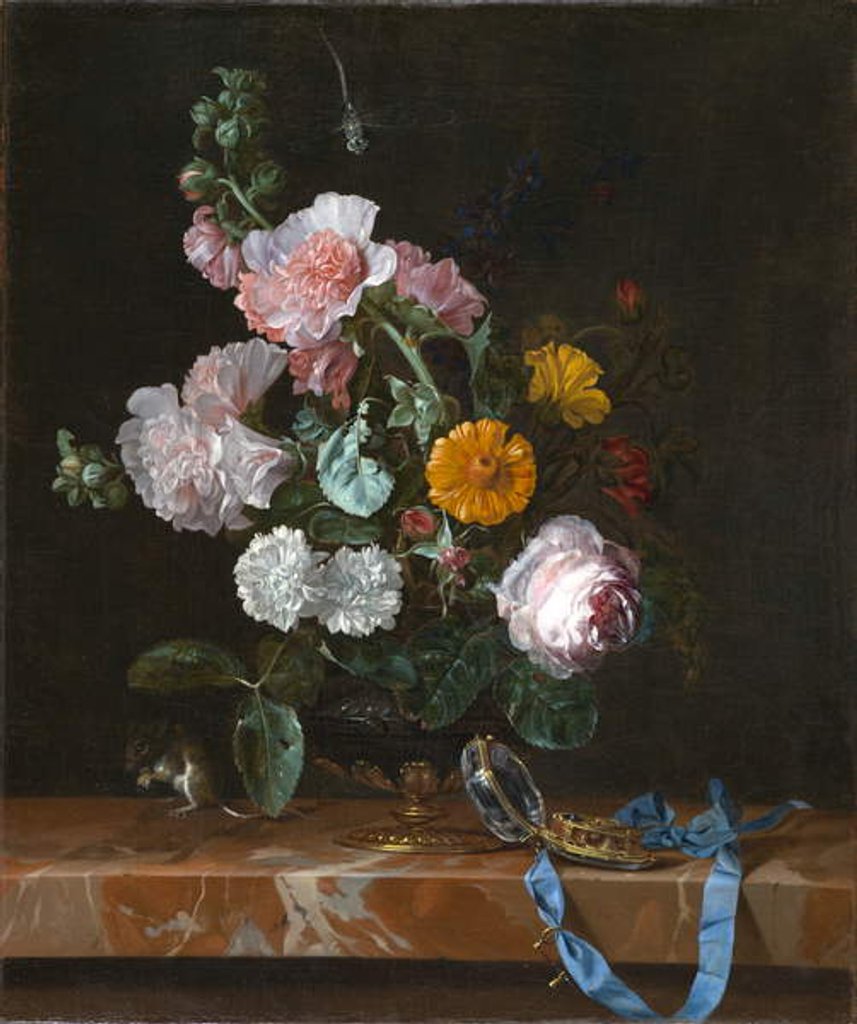 Detail of Vanitas Flower Still Life, c.1656-1657 by Willem van Aelst