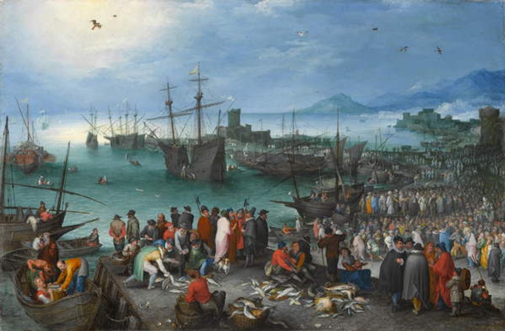 Detail of Harbor Scene with St. Paul's Departure from Caesarea, 1596 by Jan the Elder Brueghel