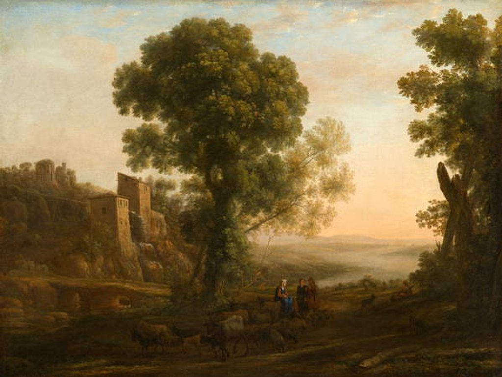 Detail of Landscape with Peasants Returning with Their Herds, c.1637 by Claude Lorrain (1600-82)