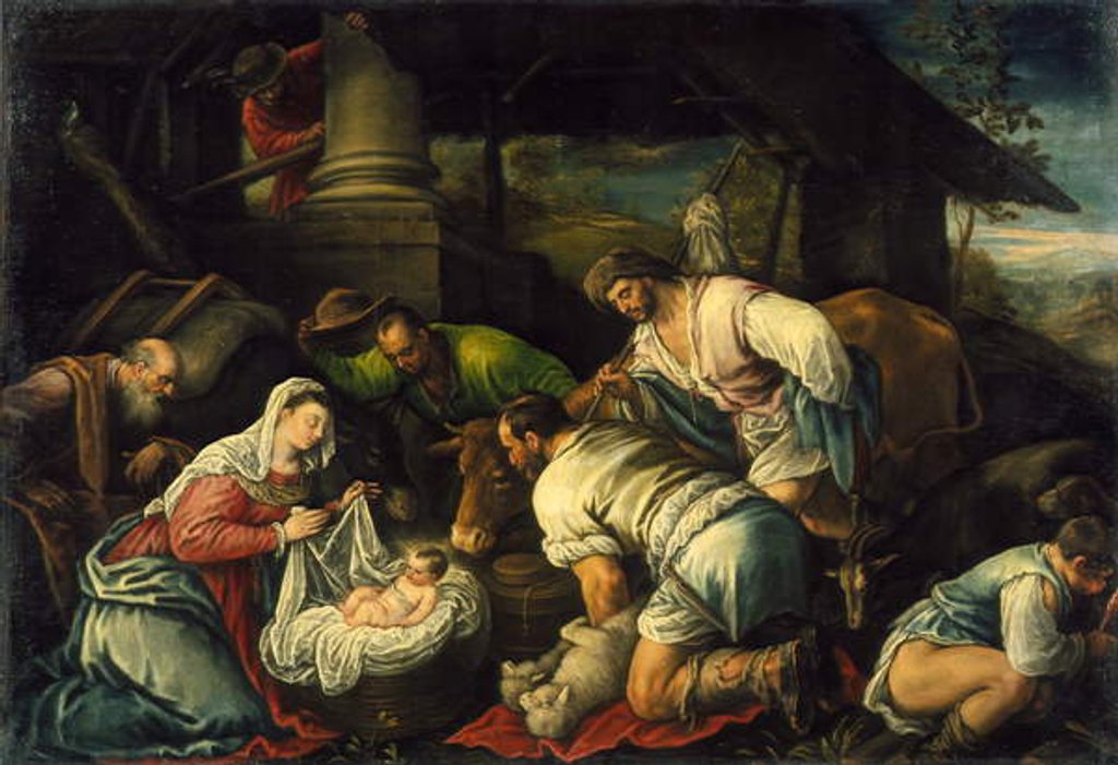 Detail of The Adoration of the Shepherds, c.1585-1590 by Francesco Bassano