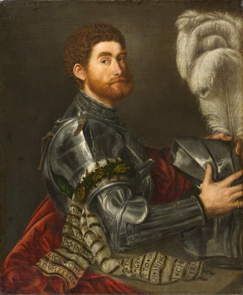 Detail of Portrait of a Man in Armour, c.1535-1540 by Paris Bordone