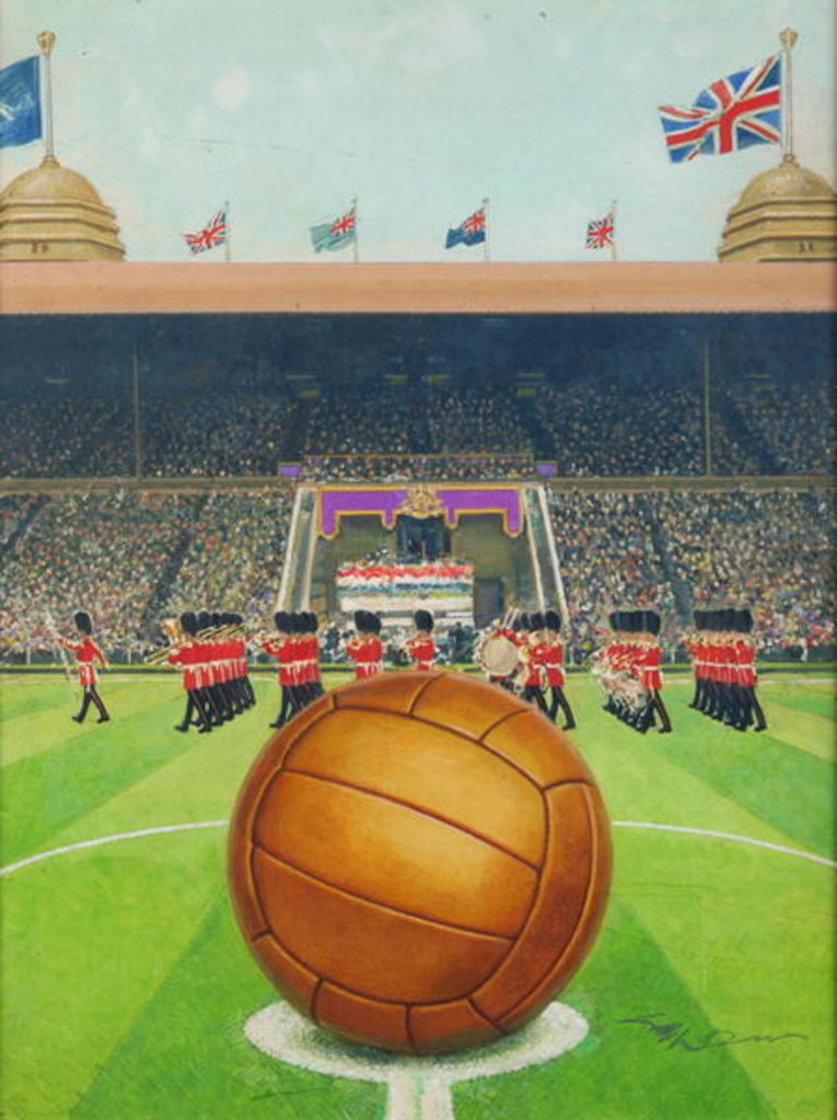 Detail of Wembley Stadium on Big Match Day by English School