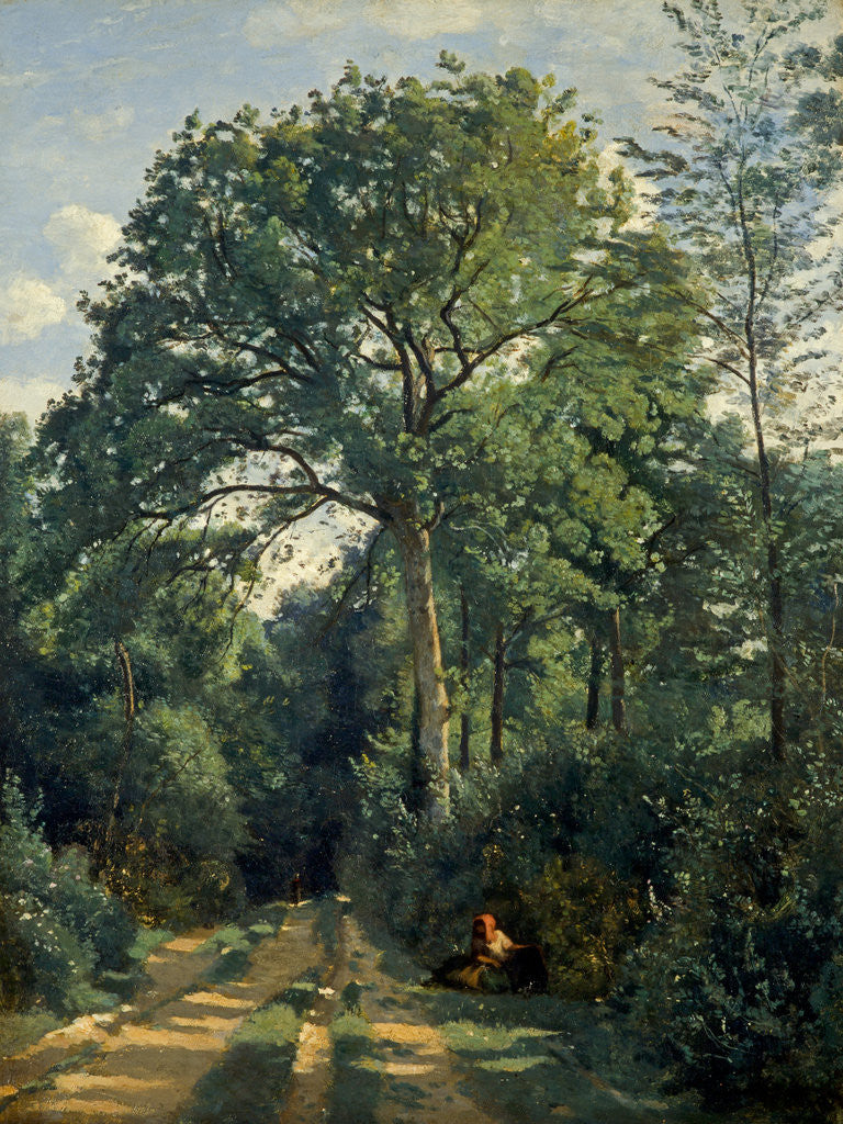 Detail of Ville-d'Avray: Entrance to the Wood by Jean-Baptiste Camille Corot