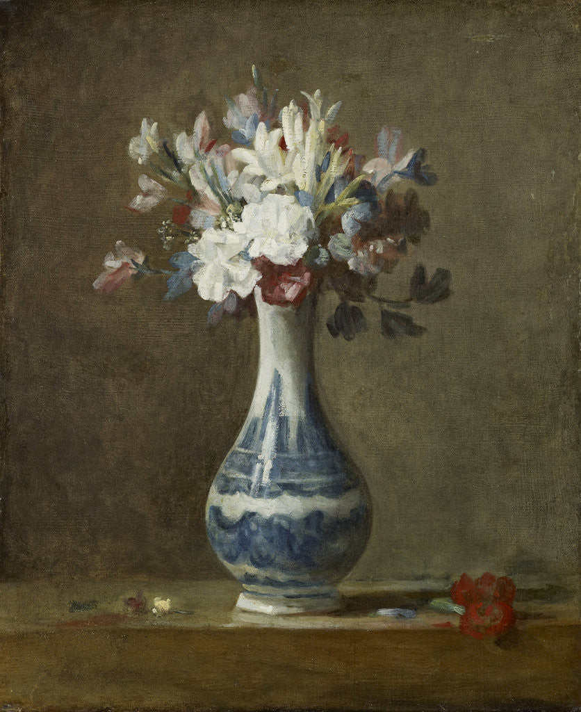 Detail of A Vase of Flowers by Jean-Baptiste Siméon Chardin
