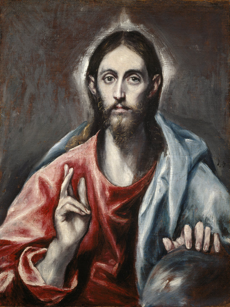 Detail of Christ Blessing ('The Saviour of the World') by El Greco (Domenikos Theotokopoulos)