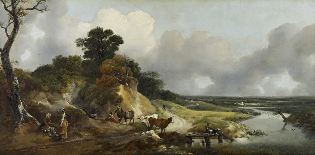 Detail of Landscape with a View of a Distant Village by Thomas Gainsborough
