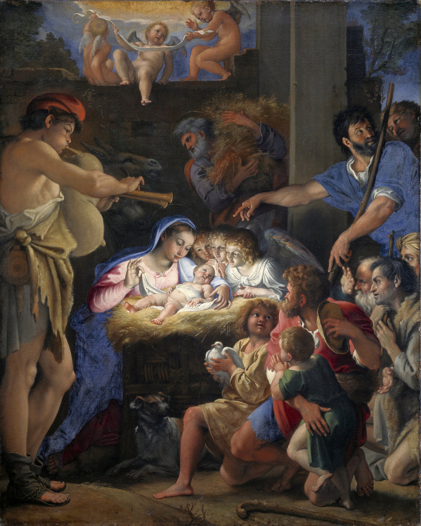 Detail of The Adoration of the Shepherds by Domenichino