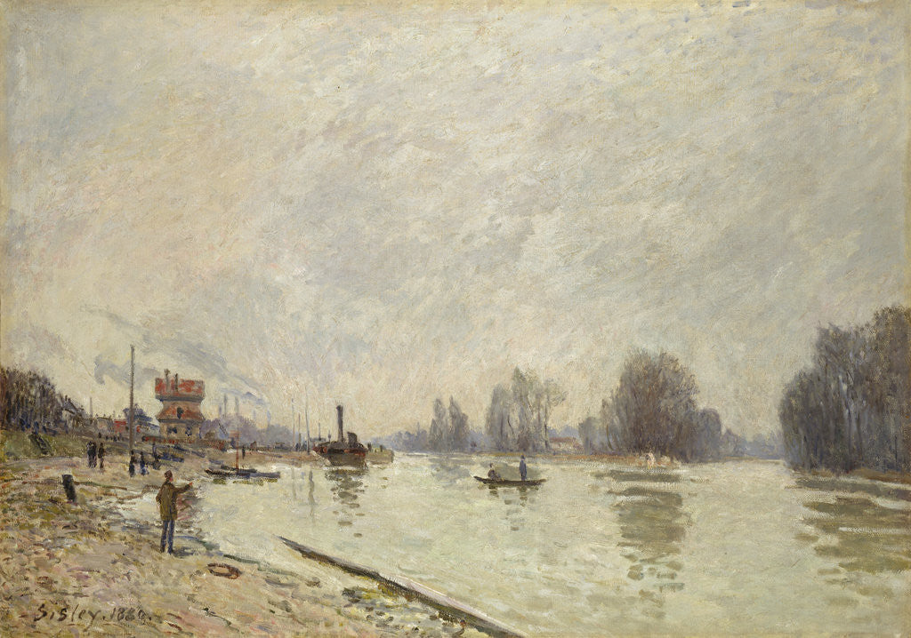 Detail of The Seine at Suresnes by Alfred Sisley