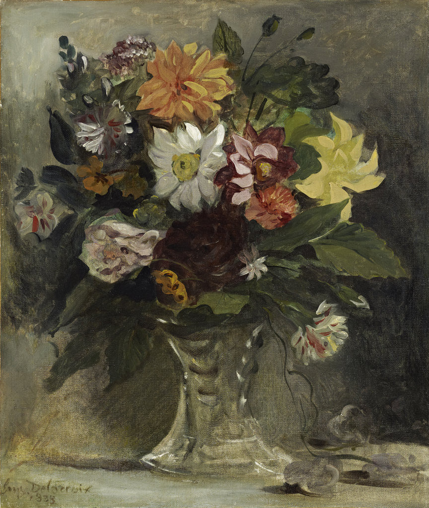 Detail of A Vase of Flowers by Eugene Delacroix