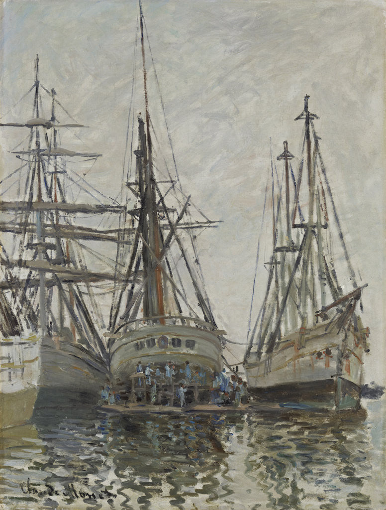 Detail of Boats in a Harbour by Claude Monet