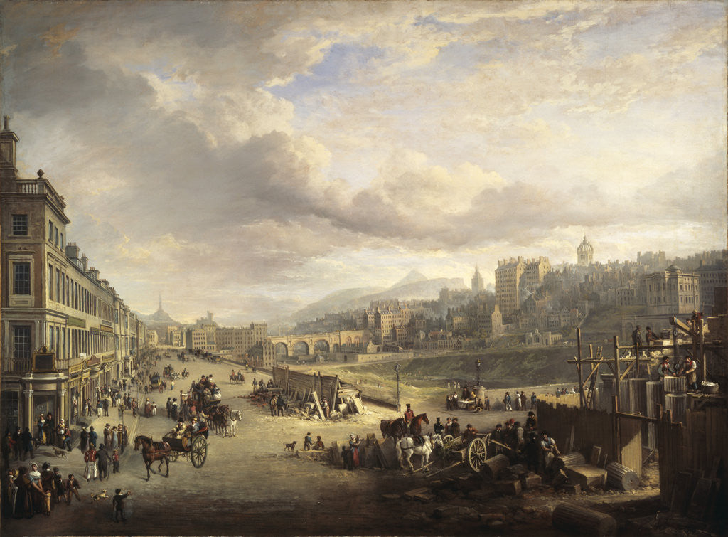 Detail of Princes Street with the Commencement of the Building of the Royal Institution by Alexander Nasmyth