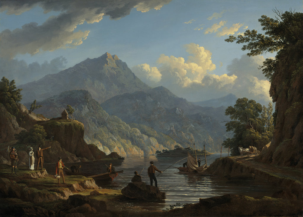 Detail of Landscape with Tourists at Loch Katrine by John Knox