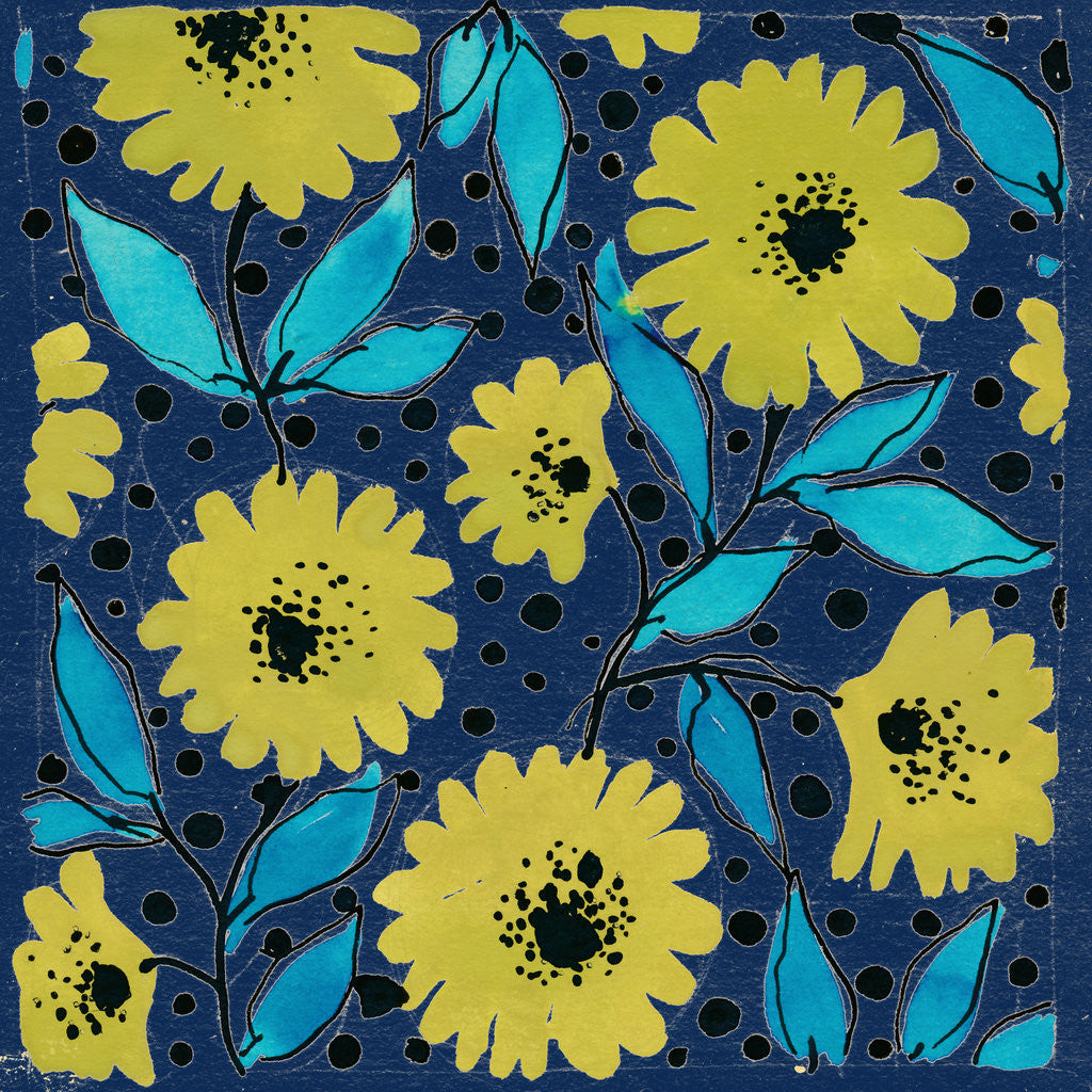 Detail of Botanical flower print 1 by Niki Fisher