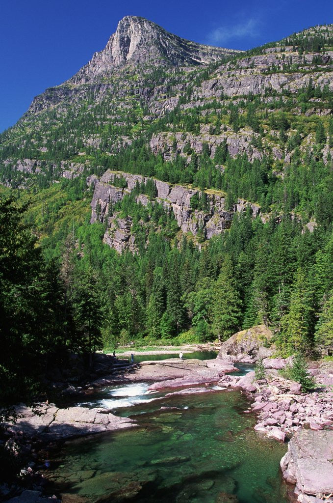 Detail of River Flowing Below Mountains by Anonymous
