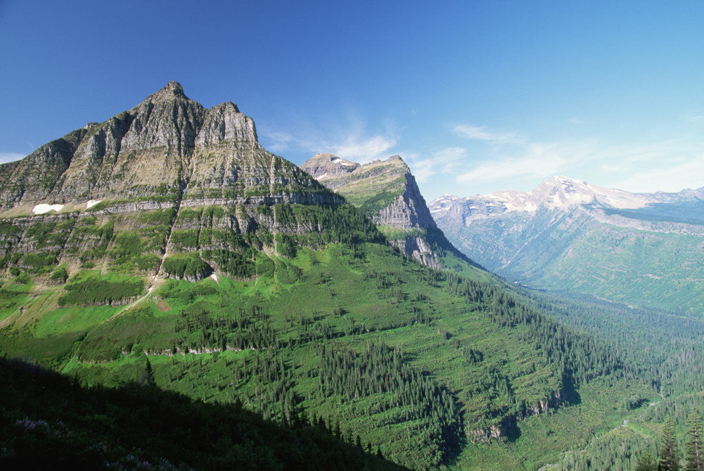 Detail of Glaciated Mountain Peaks and Valley by Anonymous