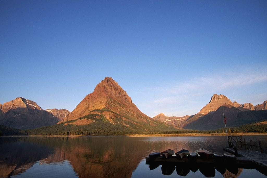 Detail of Glaciated Peaks Around Lake by Anonymous