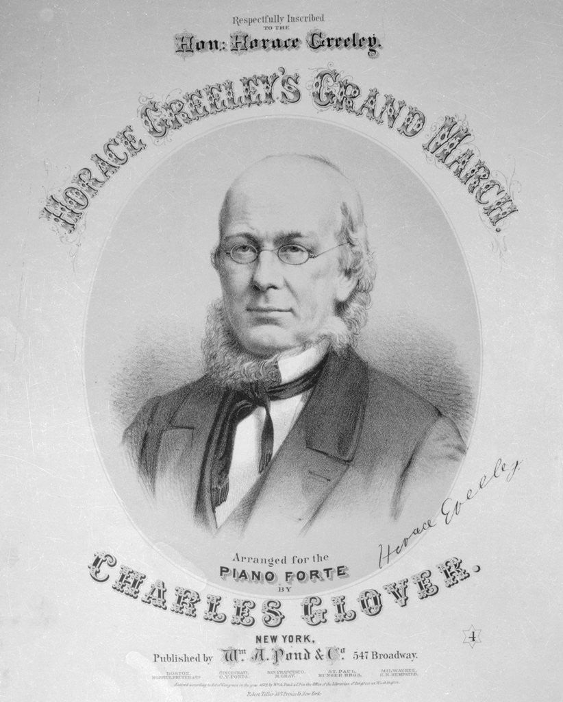 Detail of Printed Poster Invitation to Horace Greeley Presidential March by Corbis