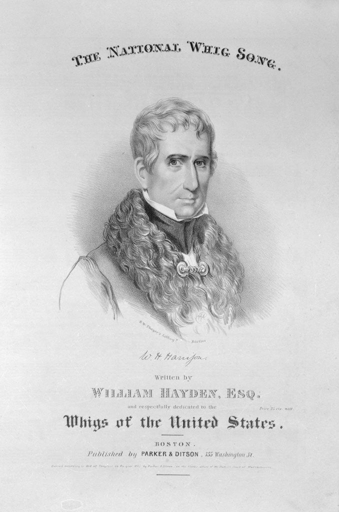 Detail of Printed Poster Advertisement for William Harrison a Whig Presidential Candidate by Anonymous