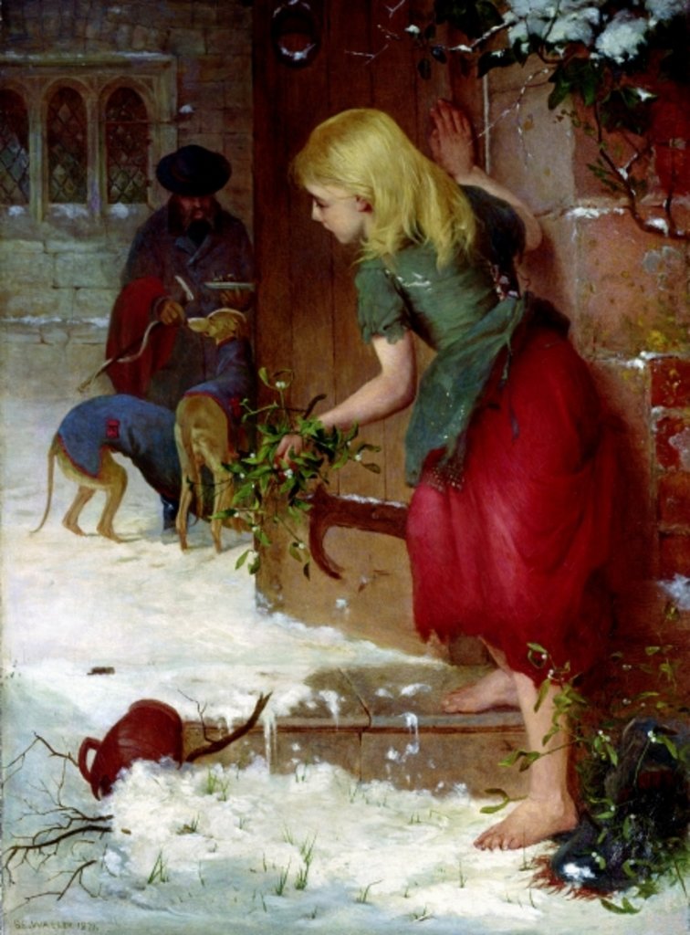 Detail of Mistletoe Seller, 1871 by Samuel Edmund Waller