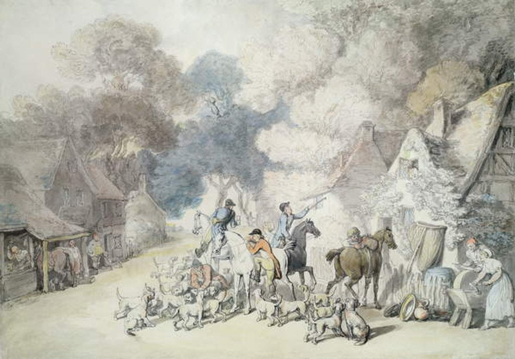 Detail of Going Out in the Morning, a Scene in Windsor Forest, c.1801 by Thomas Rowlandson