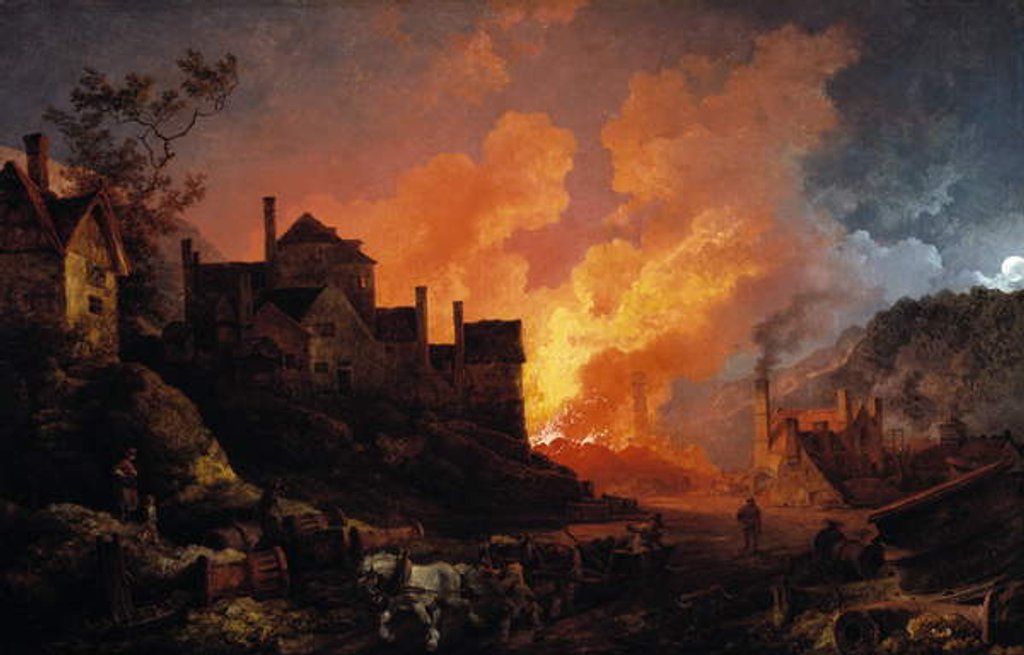 Detail of Coalbrookdale by Night, 1801 by Philip James de Loutherbourg