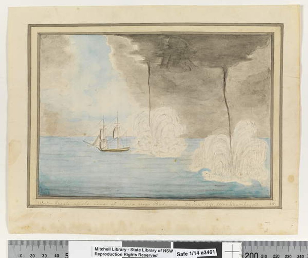 Detail of Water Spouts off the Coast of Java near Batavaia, 24 Sepr 1791 by William Bradley