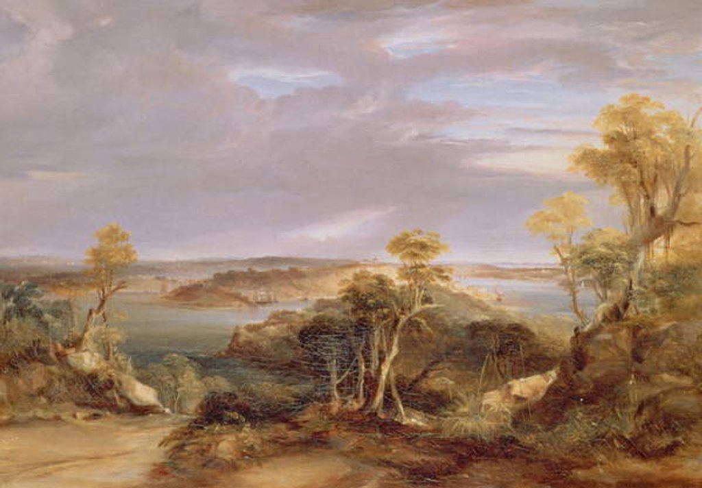 Detail of Sydney and Botany Bay from the North Shore, 1840 by Conrad Martens