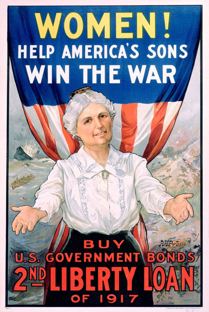 Detail of Women! Help America's Sons Win the War Poster by R.H. Porteous